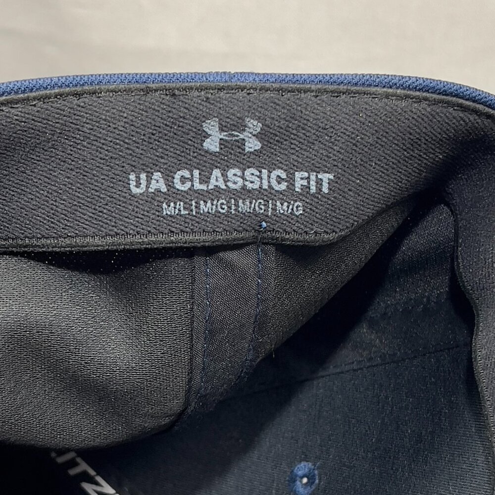 Under Armour Freedom Blitzing Stretch Fit M/L Hat Cap Blue USA Flag Golf Mens - Picture 9 of 13
